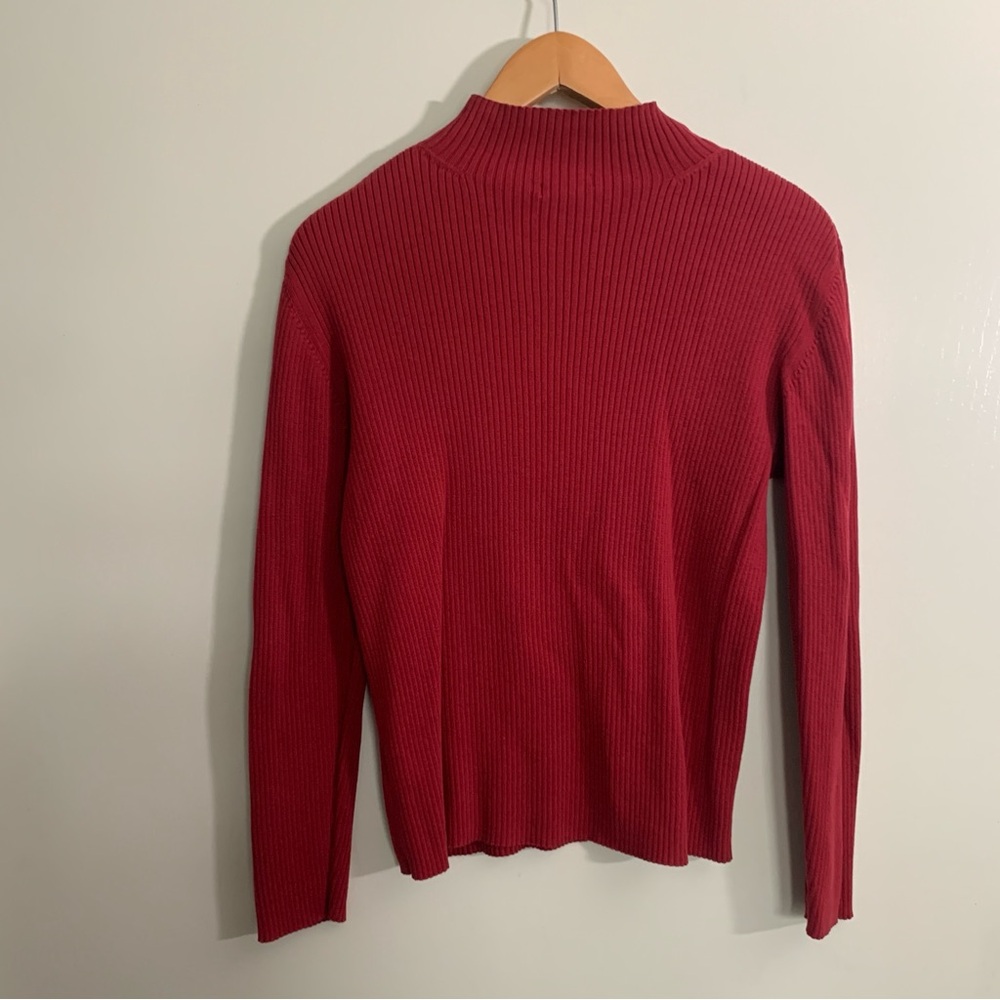 Nordstrom Red Ribbed Women's Sweater 100% cotton - Picture 5 of 12